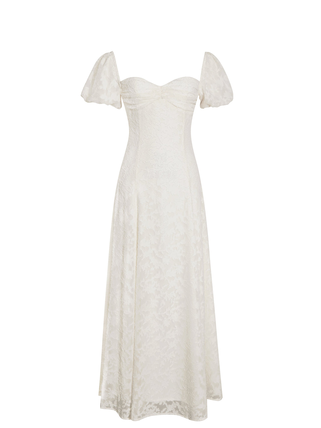 Pandora White Bubble Sleeve Backless Maxi Dress - HOUSE OF SHE