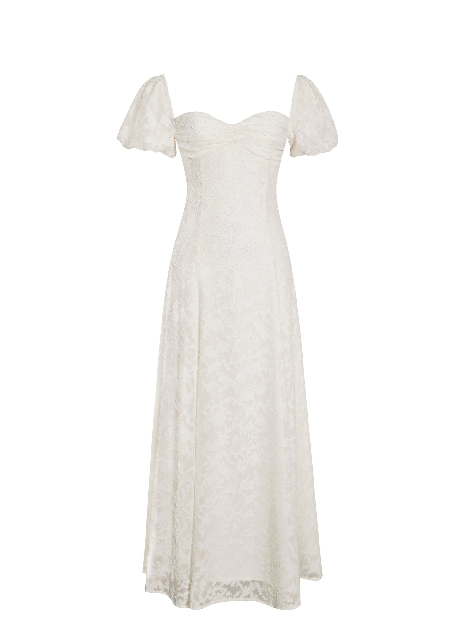 Pandora White Bubble Sleeve Backless Maxi Dress - HOUSE OF SHE