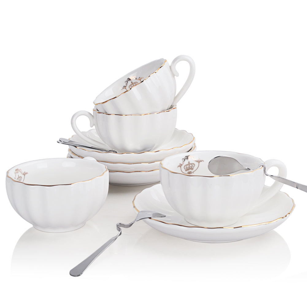 Ceramic Tea Cups and Saucers Set  HOUSE OF SHE