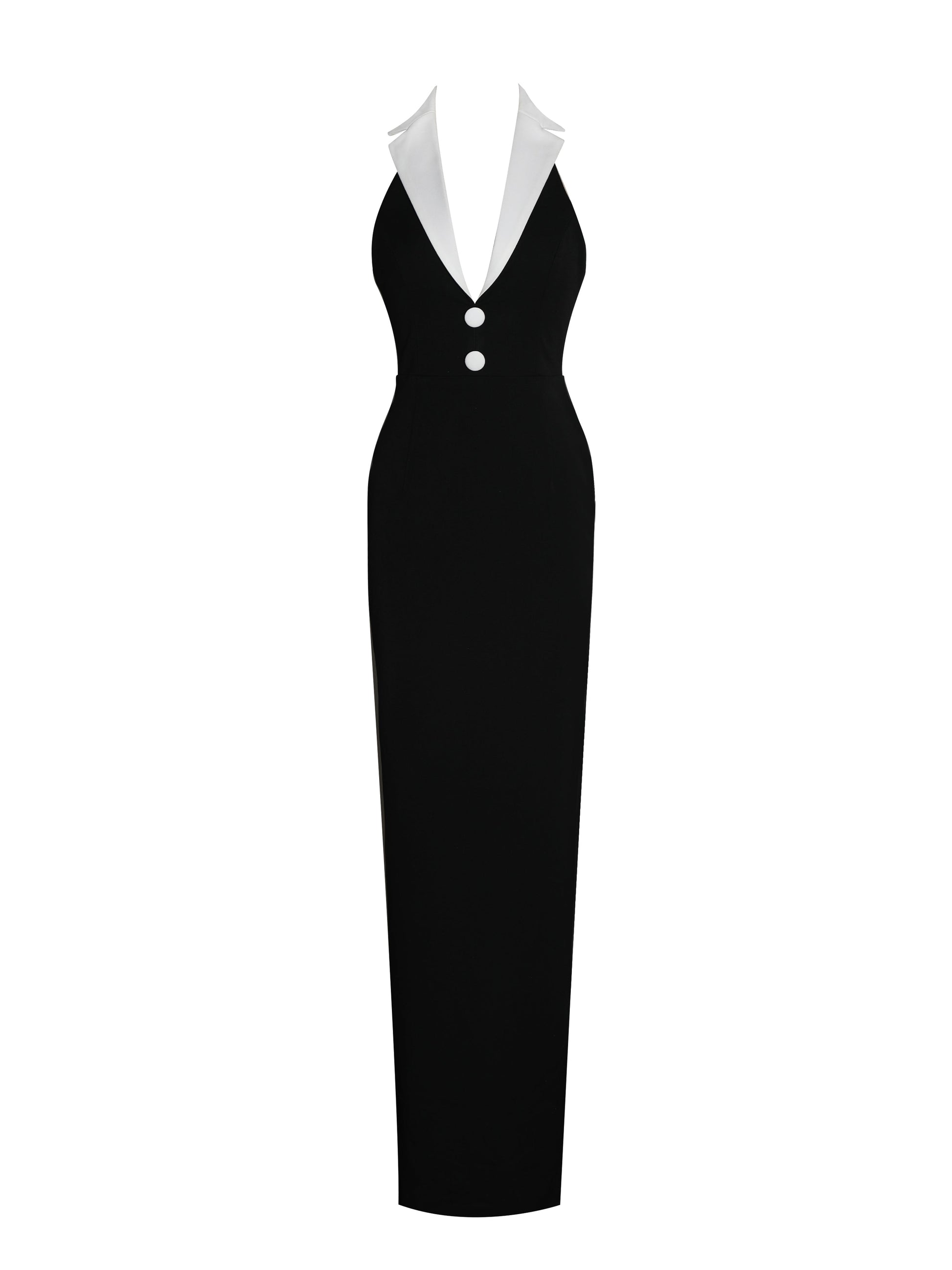 Raelyn Black and White Business Casual Maxi Dress