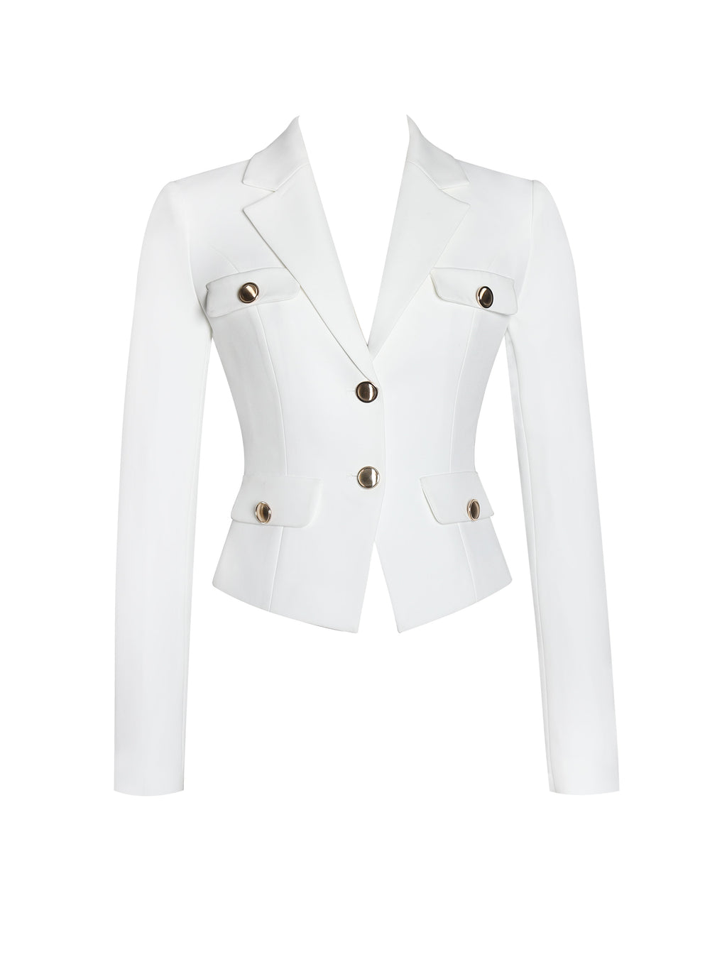 Oakley White Preppy Style Blazer Jacket - HOUSE OF SHE