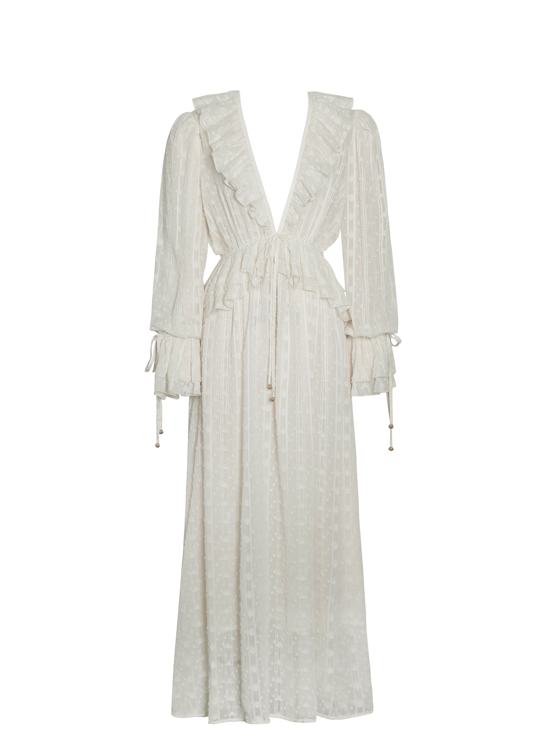 Safiya Jacquard Chiffon Long Sleeve Maxi Dress - HOUSE OF SHE