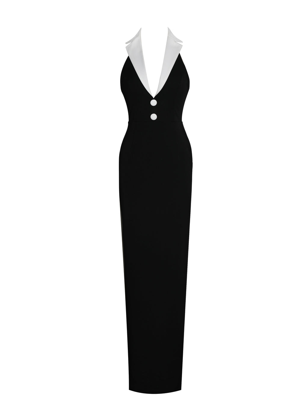 Raelyn Black and White Business Casual Maxi Dress - HOUSE OF SHE