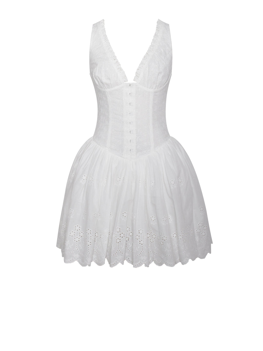Aaliyah White Plunging Halter Drop Waist Mini Dress - HOUSE OF SHE