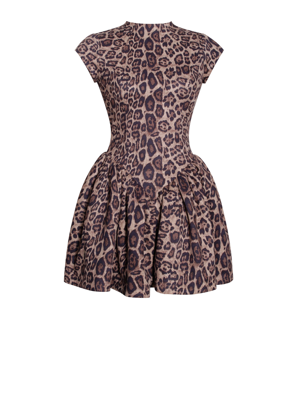 Faena Backless Cheetah Print Mini Puffy Dress  HOUSE OF SHE