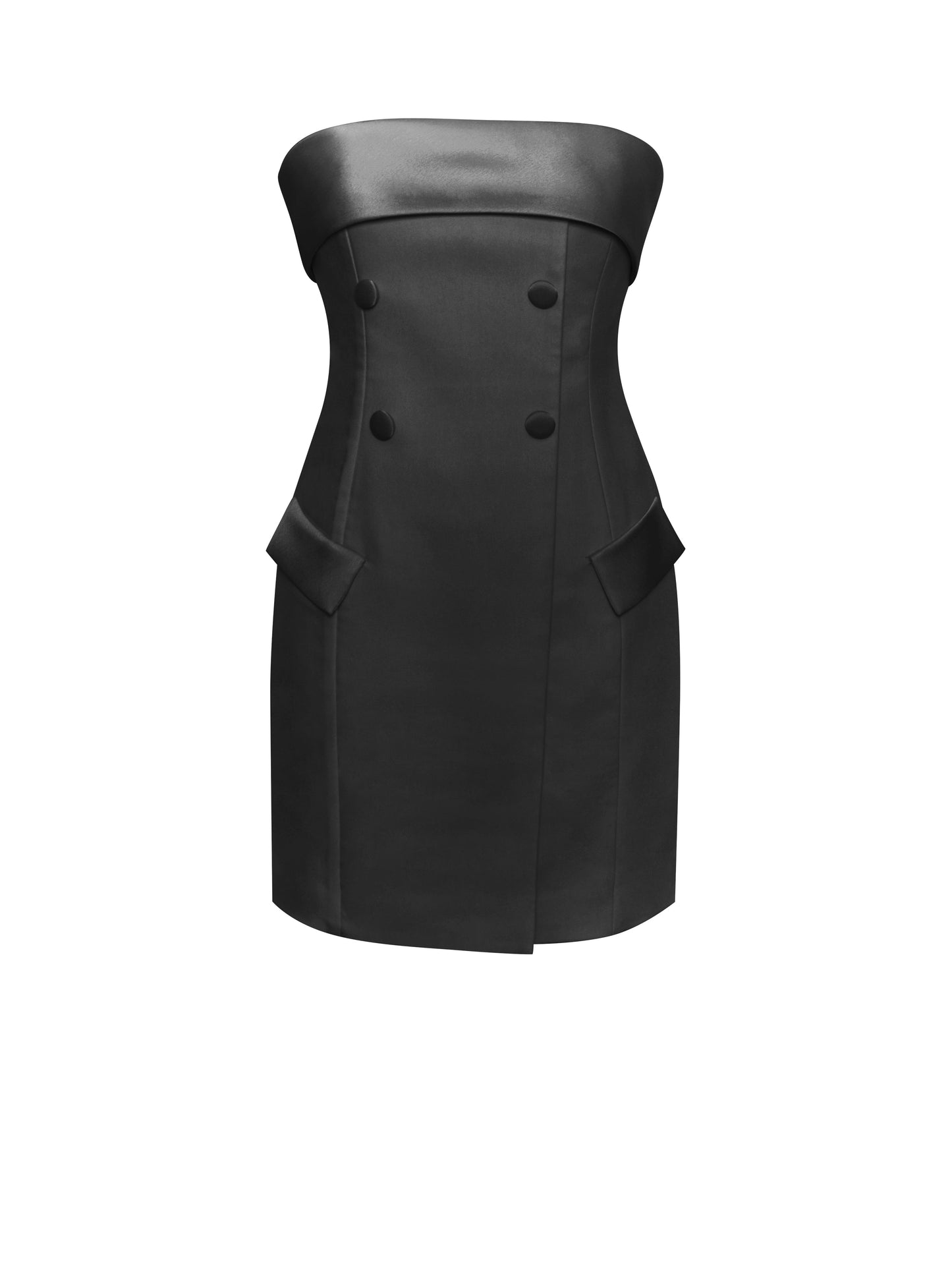 Dalilah Black Double Breast Mini Pencil Dress