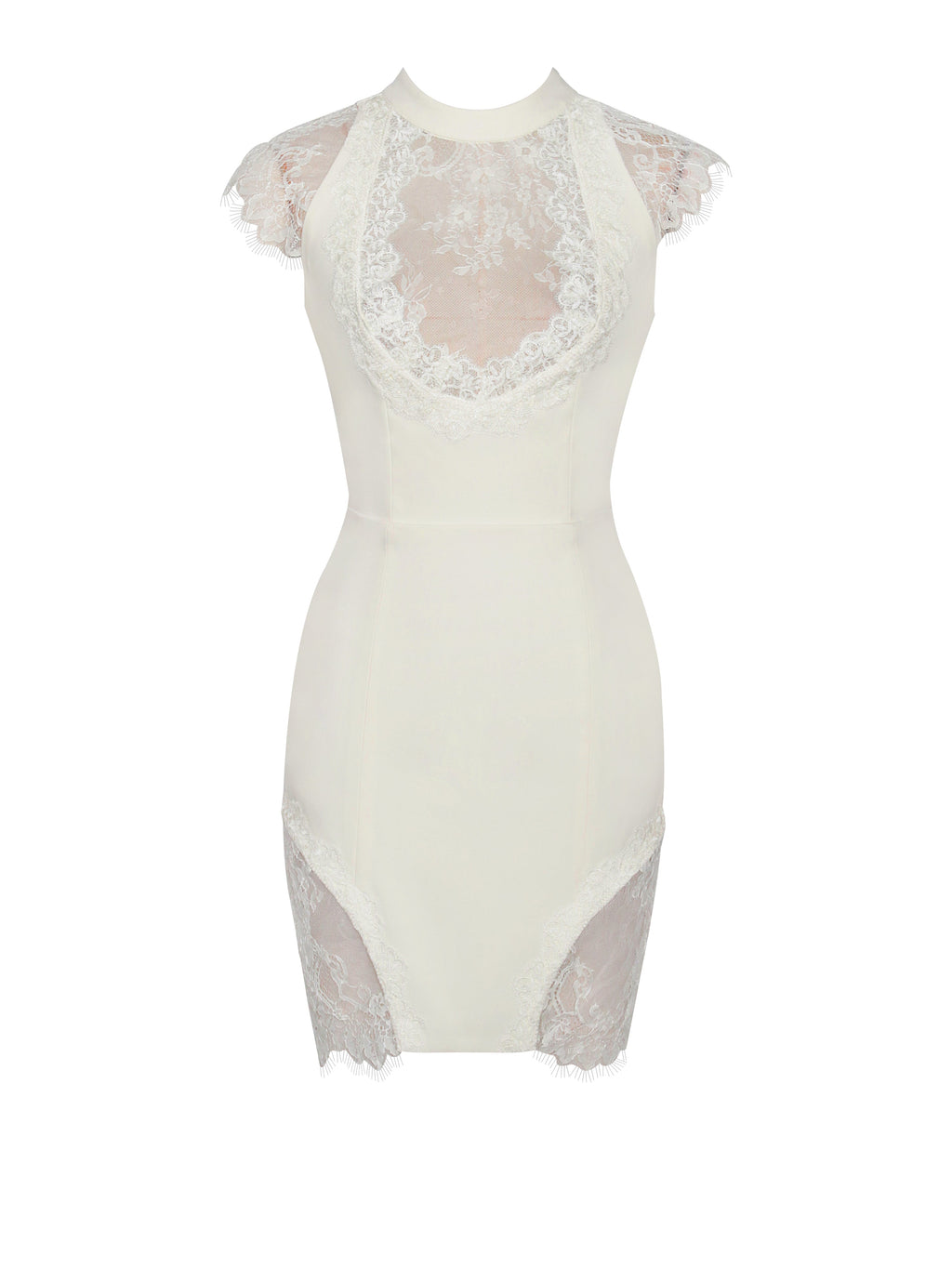 Quinella White Lace Mini Dress  HOUSE OF SHE