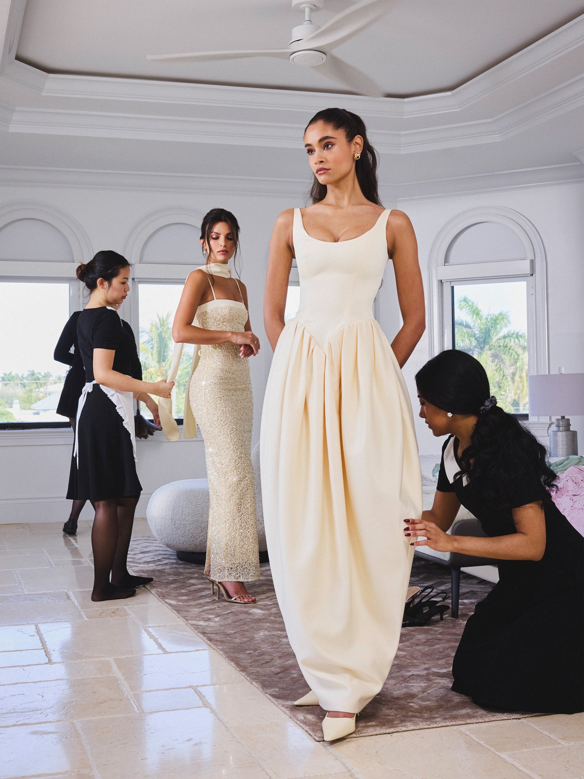 Udana Butter Yellow Drop Waist Tulip Gown - HOUSE OF SHE