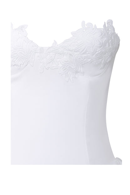 Sacha White Lace Drop Waist Corset Mini Dress