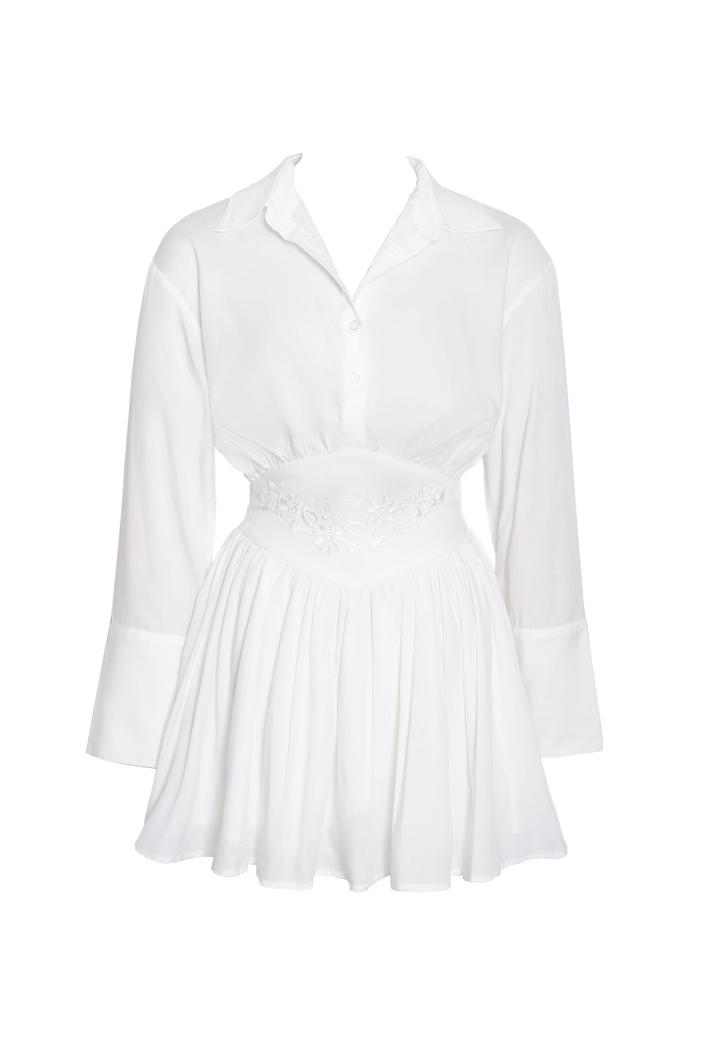Jamila White Shirt Mini Dress - HOUSE OF SHE