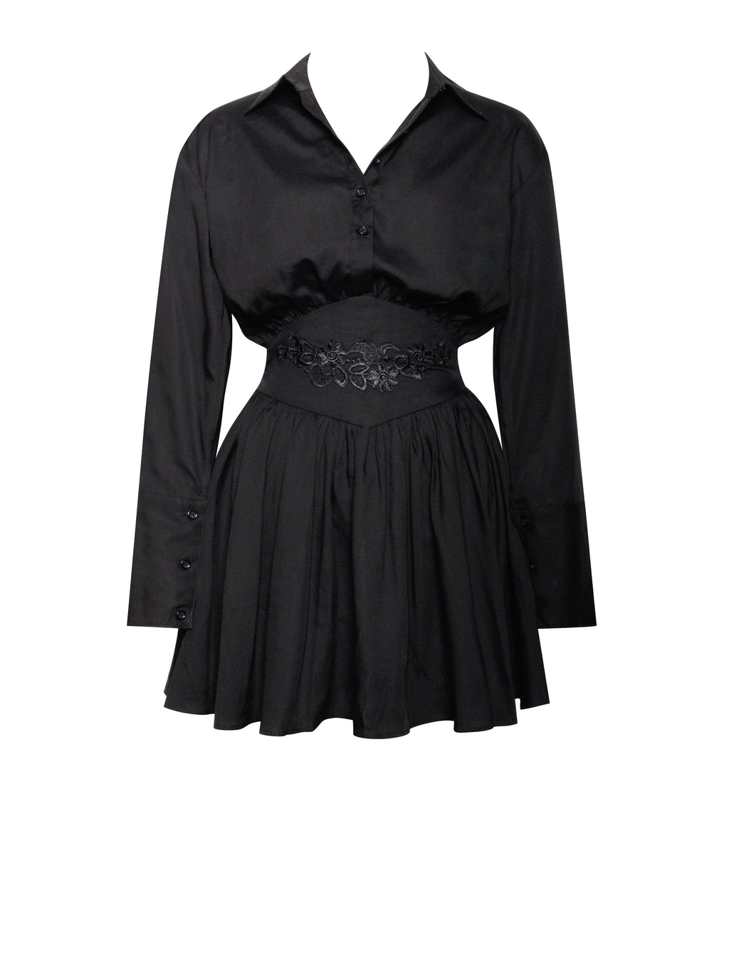 Jamila Black Shirt Mini Dress - HOUSE OF SHE