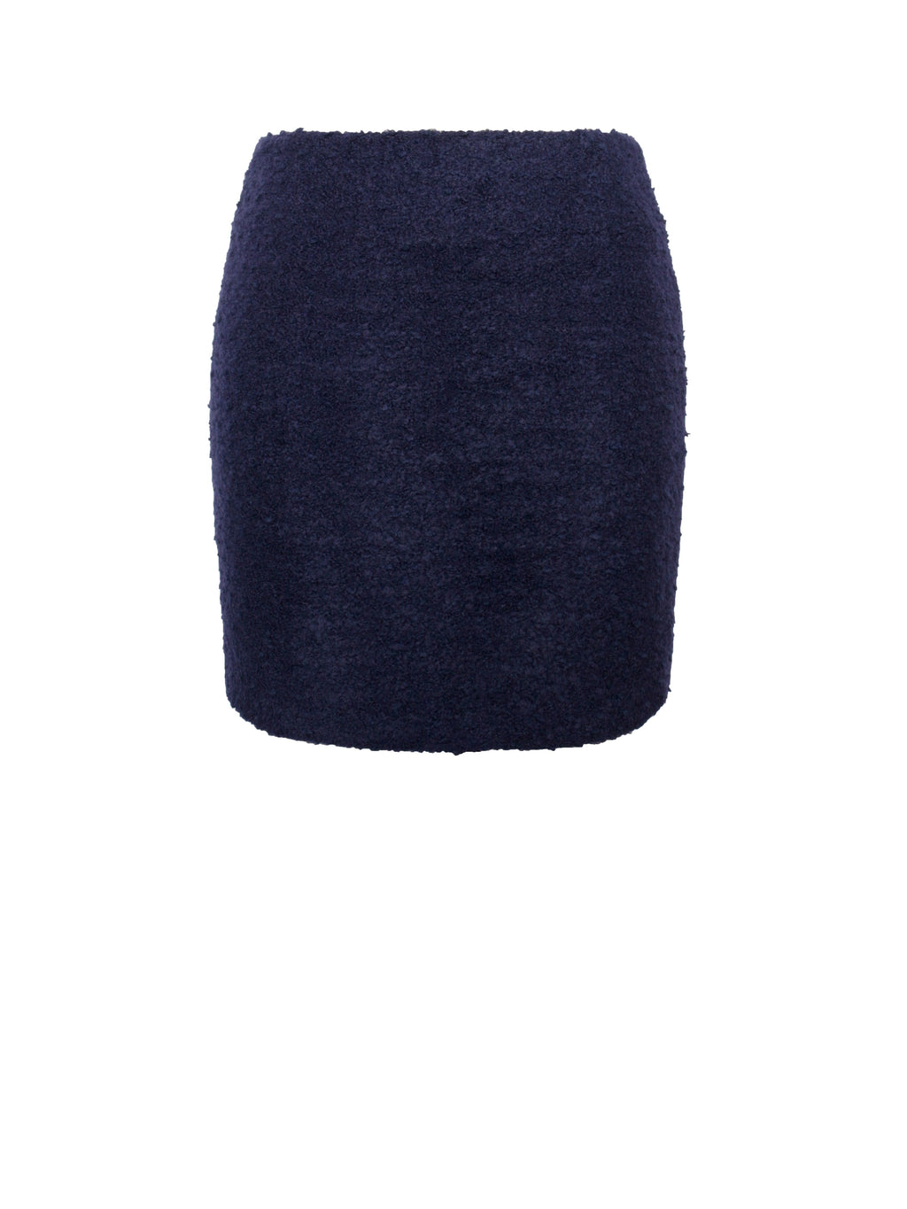 Wylda Navy Blue Boucle Wool Bodycon Mini Skirt - HOUSE OF SHE