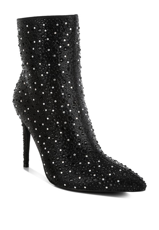 Lobelia Rhinestones Embellished Stiletto Boots  HOUSE OF SHE