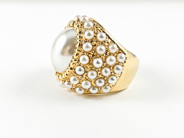 Baroque Pearl Steel Ring  HOUSE OF SHE