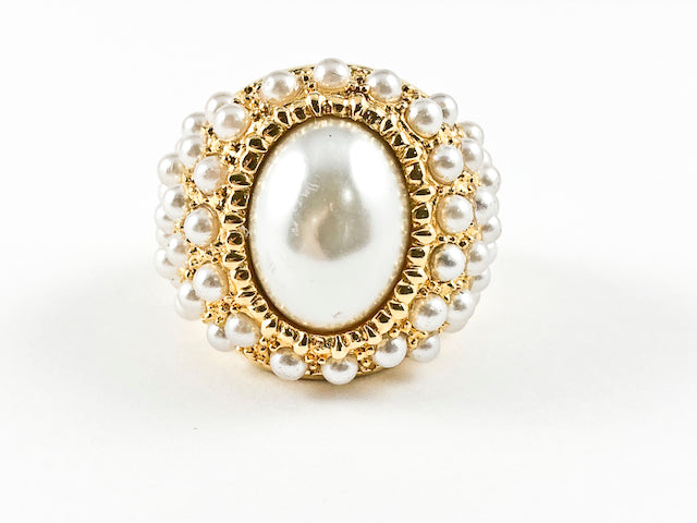 Baroque Pearl Steel Ring  HOUSE OF SHE