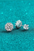 2 Carat Moissanite 925 Sterling Silver Stud Earrings - HOUSE OF SHE