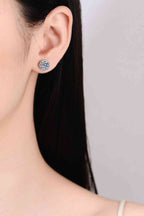 2 Carat Moissanite 925 Sterling Silver Stud Earrings - HOUSE OF SHE