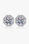 2 Carat Moissanite 925 Sterling Silver Stud Earrings - HOUSE OF SHE