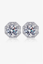 2 Carat Moissanite 925 Sterling Silver Stud Earrings - HOUSE OF SHE