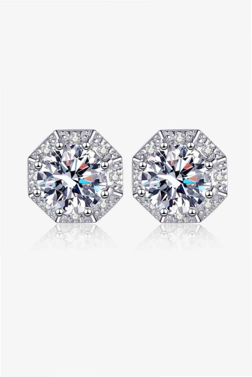 2 Carat Moissanite 925 Sterling Silver Stud Earrings - HOUSE OF SHE