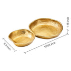 2 Cluster Decorative Bowls Bright Gold Snack Tray Bowl Chip - HOUSE OF SHE