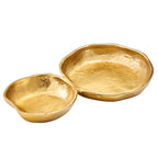 2 Cluster Decorative Bowls Bright Gold Snack Tray Bowl Chip - HOUSE OF SHE