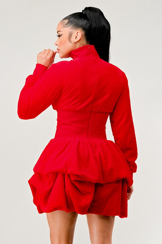Merry Go Around Ruffle long sleeve dress  HOUSE OF SHE