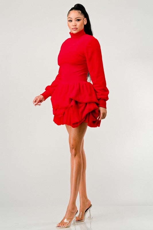 Merry Go Around Ruffle long sleeve dress  HOUSE OF SHE