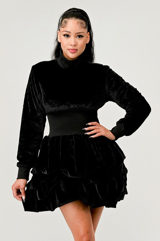 Merry Go Around Ruffle long sleeve dress  HOUSE OF SHE