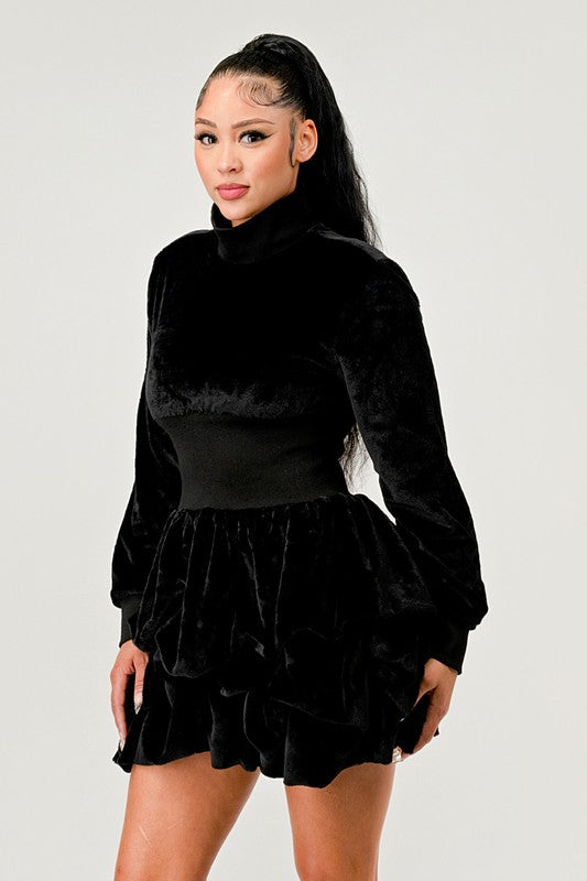 Merry Go Around Ruffle long sleeve dress  HOUSE OF SHE