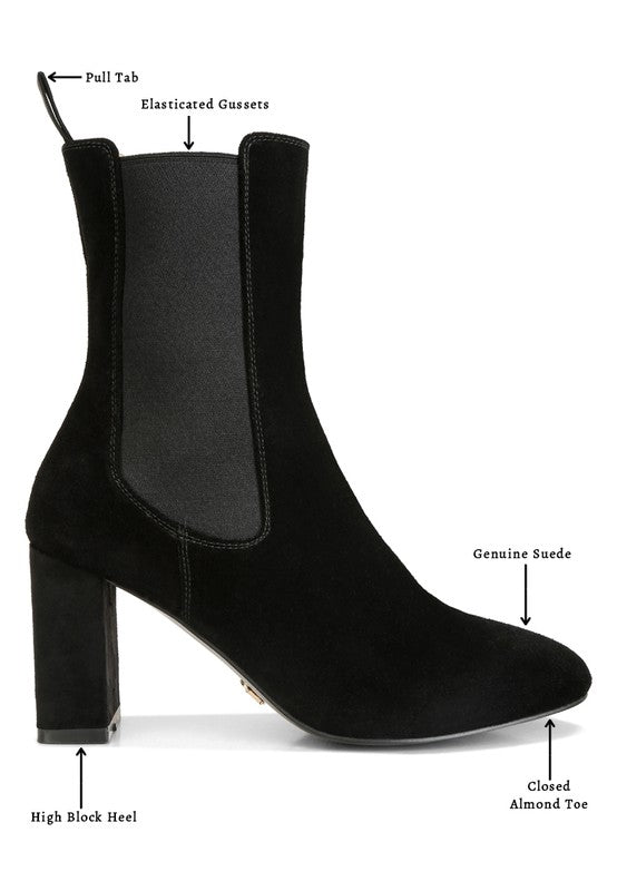 Gaven Suede High Ankle Chelsea Boots  HOUSE OF SHE