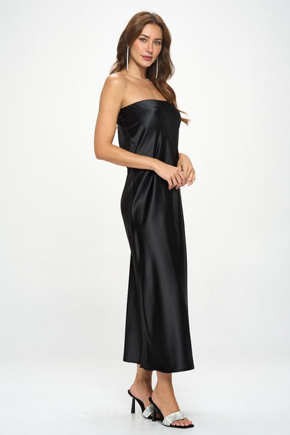 Joy Silky Satin Tube Dress.