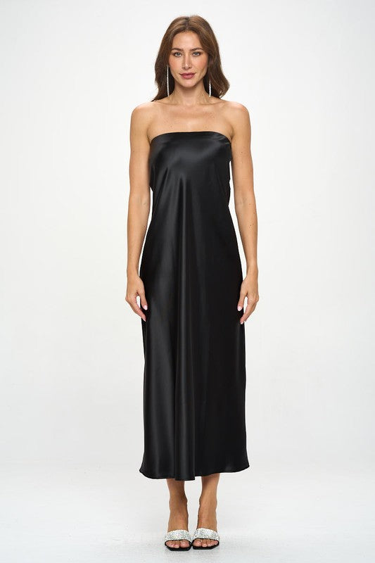 Joy Silky Satin Tube Dress.  HOUSE OF SHE