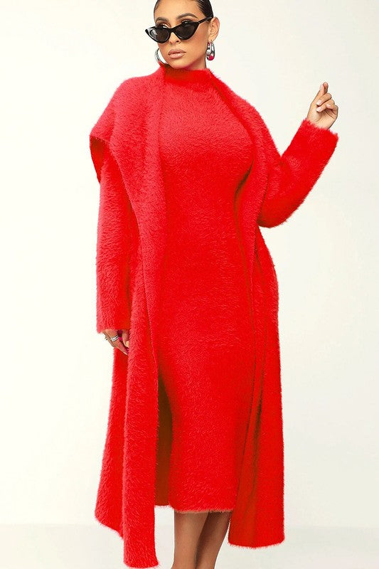 Athina Skim Cardigan Dress Set