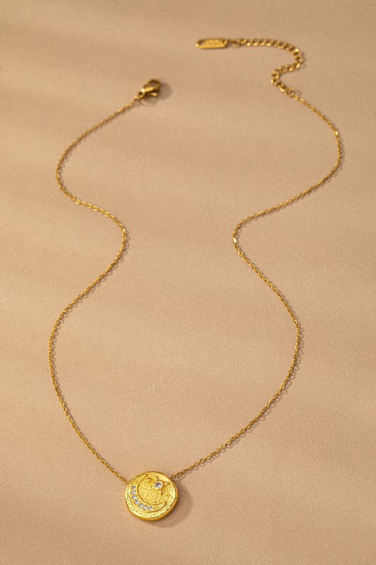 STAINLESS STEEL CELESTIAL PENDANT NECKLACE  HOUSE OF SHE