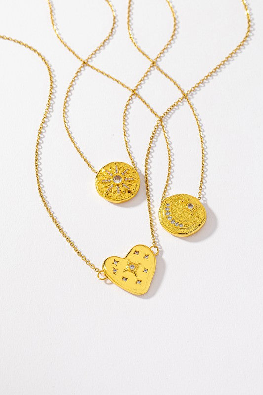 STAINLESS STEEL CELESTIAL PENDANT NECKLACE  HOUSE OF SHE