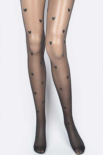 Small Heart Print Fashion Sheer Stocking