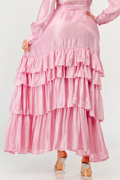 Aurora Tiered Elegance Full Maxi Dress