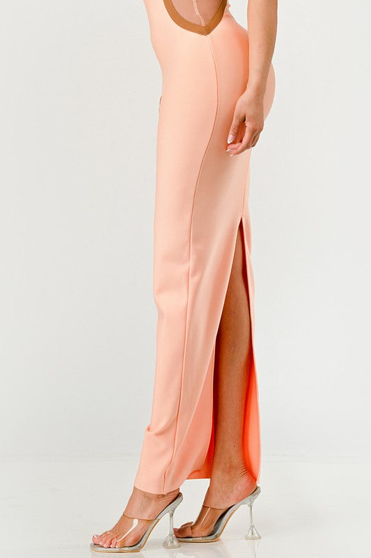 Peaches and Cream Infinity Gown Bandage Dress - HOUSE OF SHE
