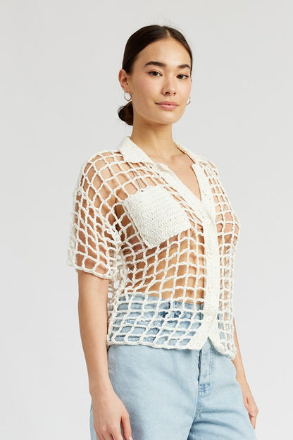 Hamptons Crochet Shirt Top