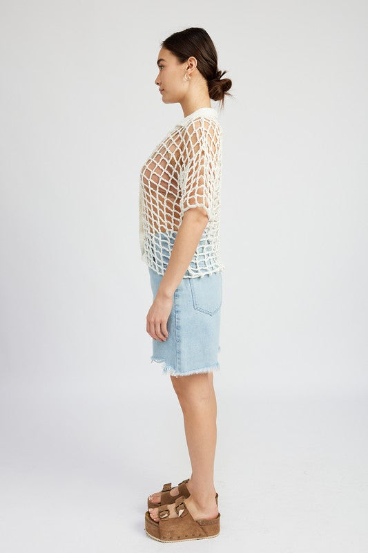 Hamptons Crochet Shirt Top