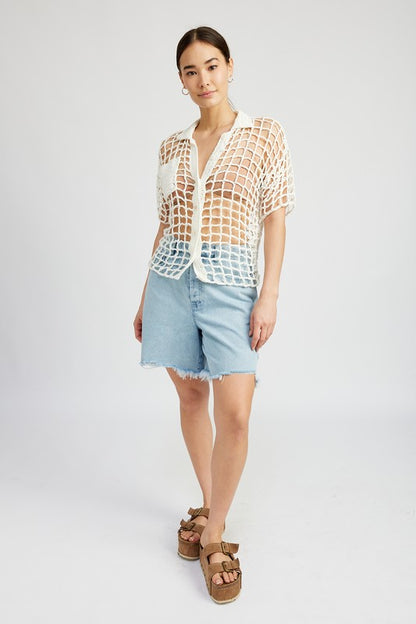 Hamptons Crochet Shirt Top