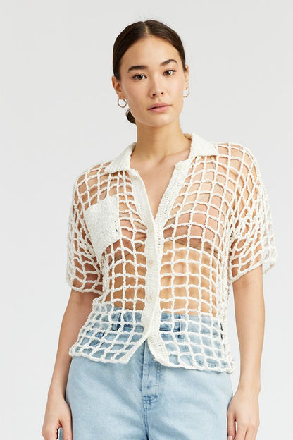 Hamptons Crochet Shirt Top