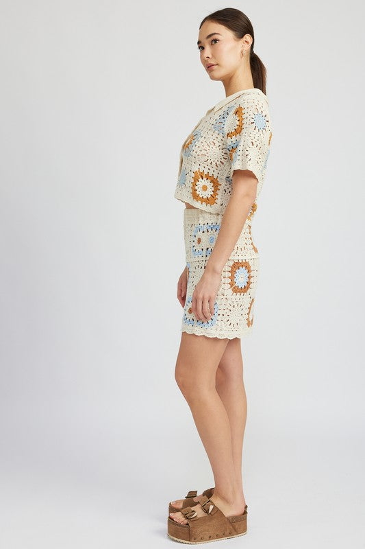 Cruise Crochet Mini Skirt  HOUSE OF SHE
