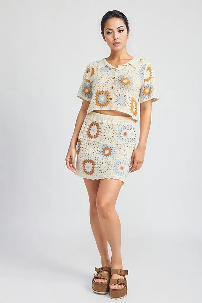 Cruise Crochet Mini Skirt  HOUSE OF SHE