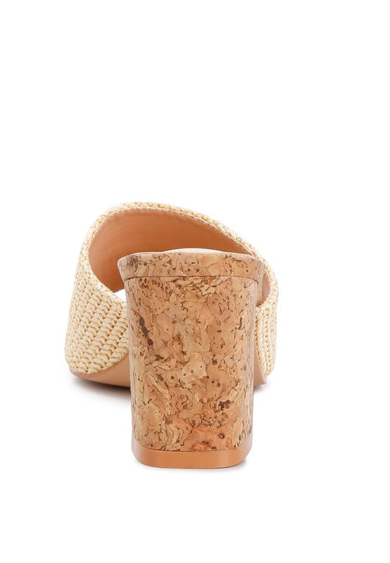 ADDIE Block Heel Slip On Sandals - HOUSE OF SHE