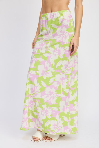 Shia Floral Bias Maxi Skirt  HOUSE OF SHE