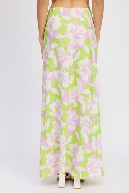 Shia Floral Bias Maxi Skirt  HOUSE OF SHE