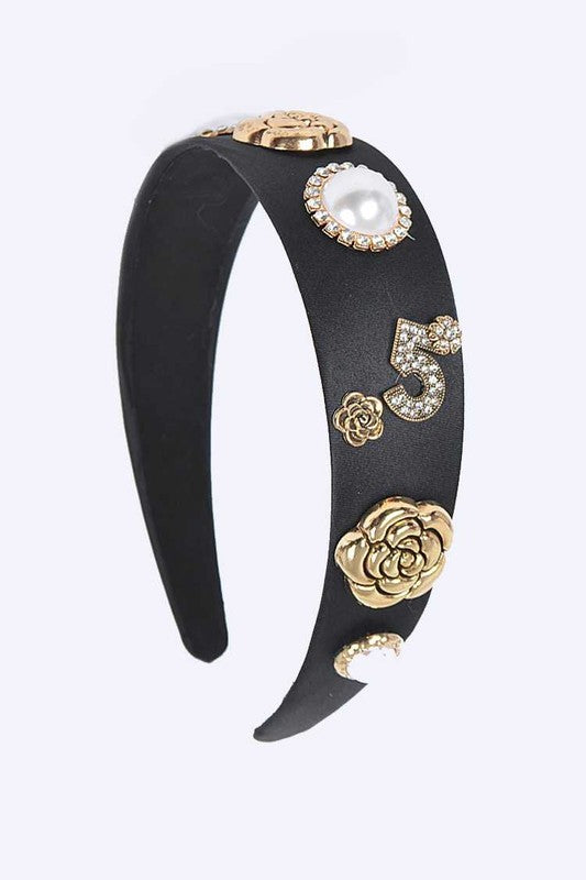 Crystal Rose Number 5 Iconic Headband  HOUSE OF SHE