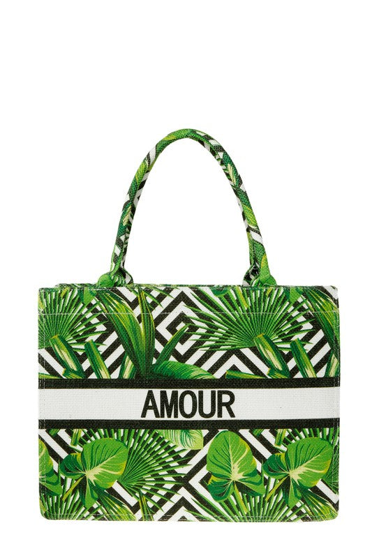 AMOUR Tropical Oblique Book Tote Bag  HOUSE OF SHE